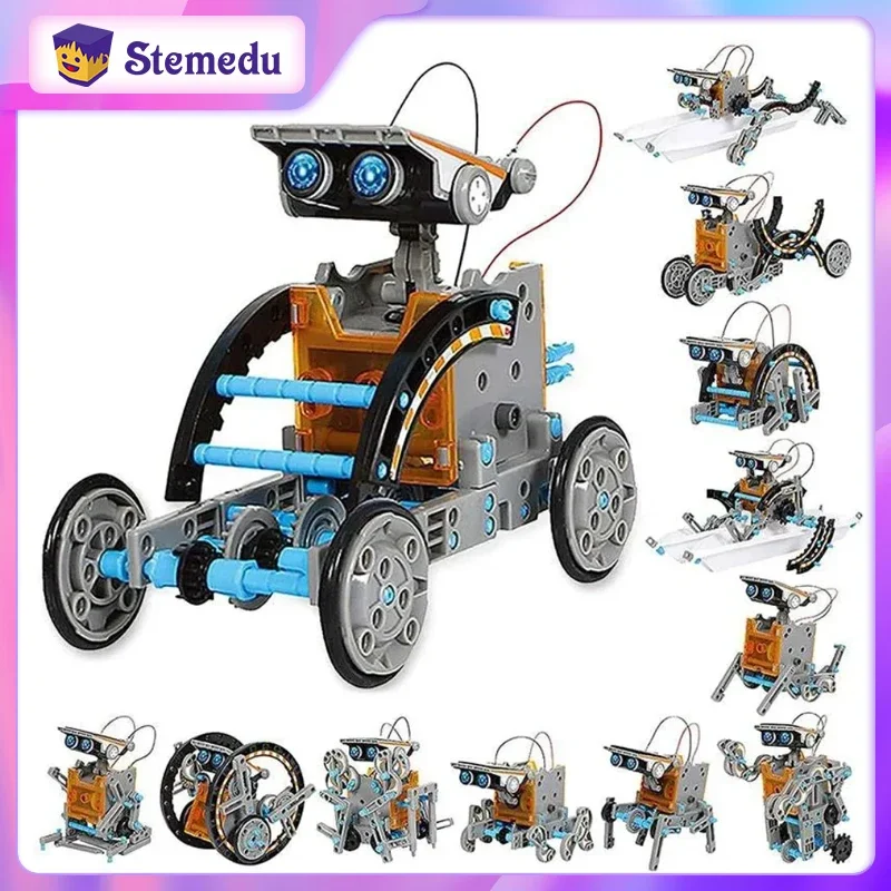 Solar Powered Robot Kit 14 In 1 - Набор STEM 13 в 1: Робот