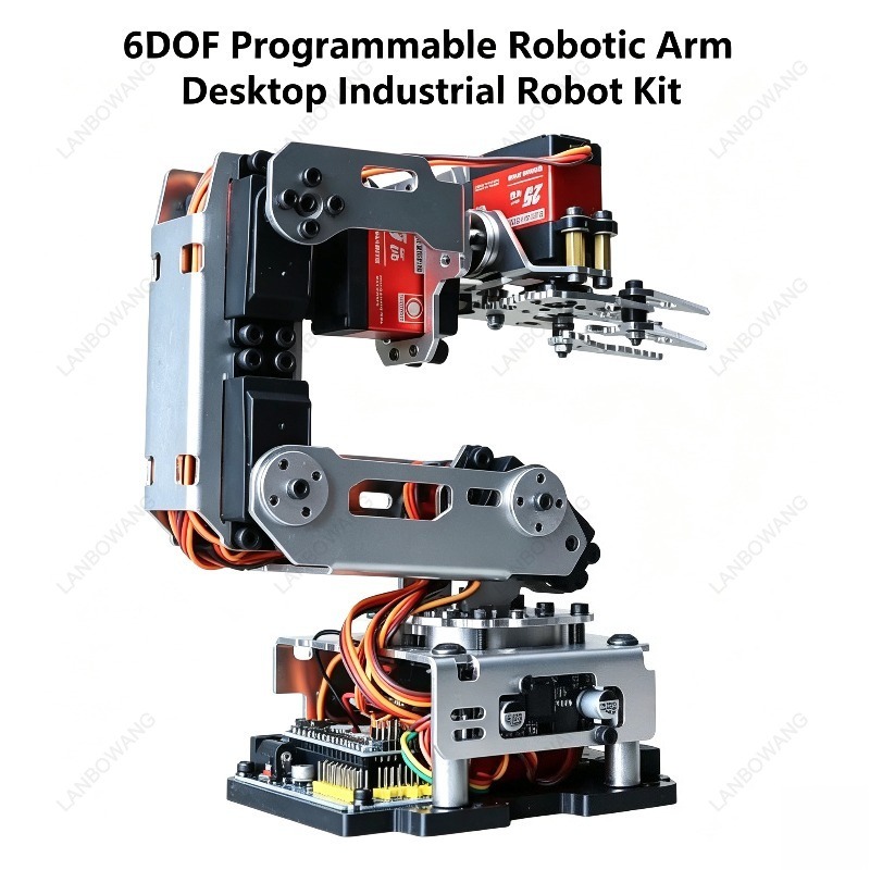 Programmable Robotic Arm Kit Arduino - Металлическая механическая рука с 6 степенями