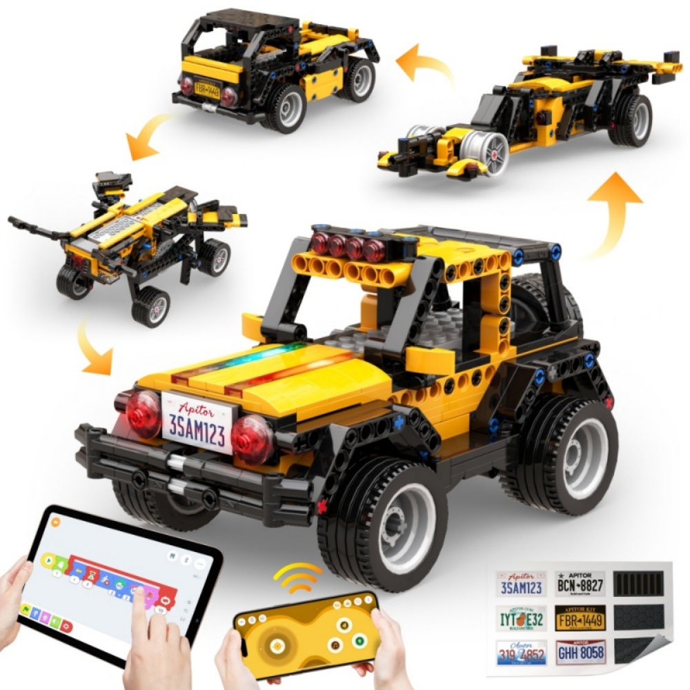 Stem Robot Building Kit Coding - Робот-конструктор Apitor R 4-в-1 с дистанционным