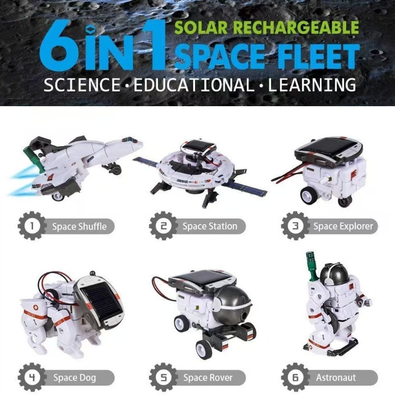 Solar Powered Robot Kit 14 In 1 - 6-в-1 комплект робота STEM на солнечной