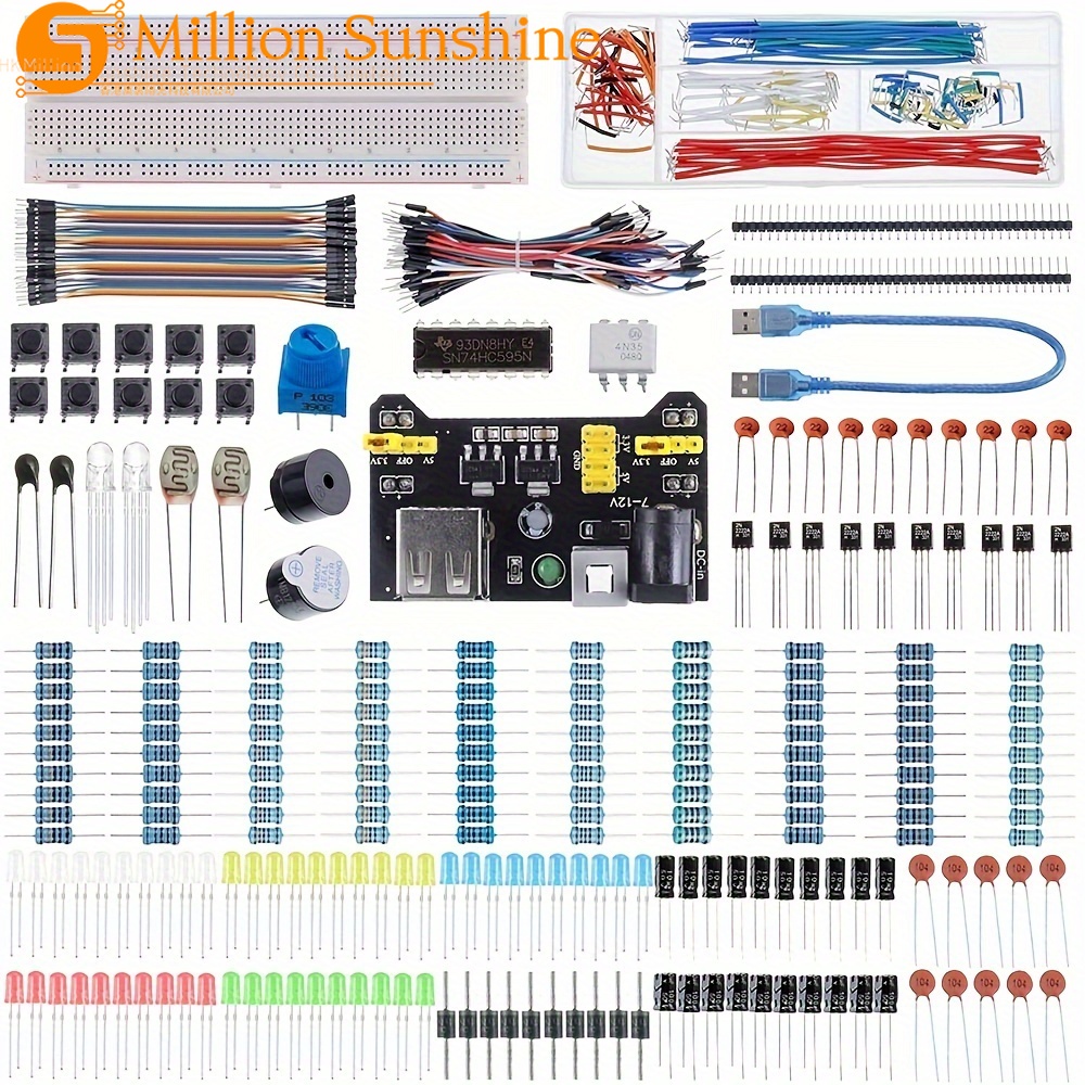 Breadboard Jumper Wires Power Supply Kit - Электронный набор: модуль питания, соединительные провода,