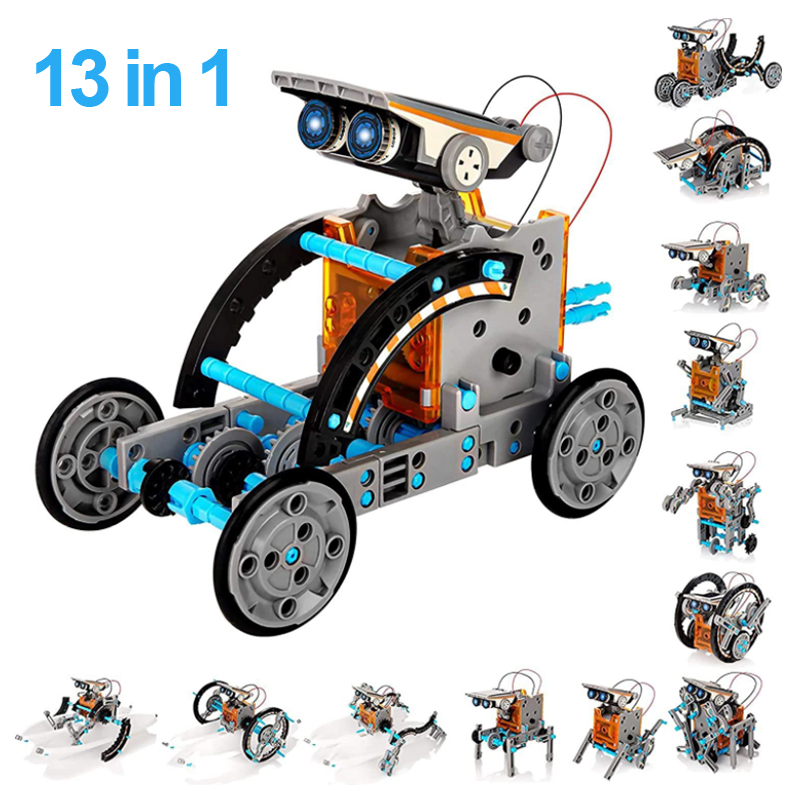 Solar Powered Robot Kit 14 In 1 - 13 в 1, научный эксперимент, солнечный