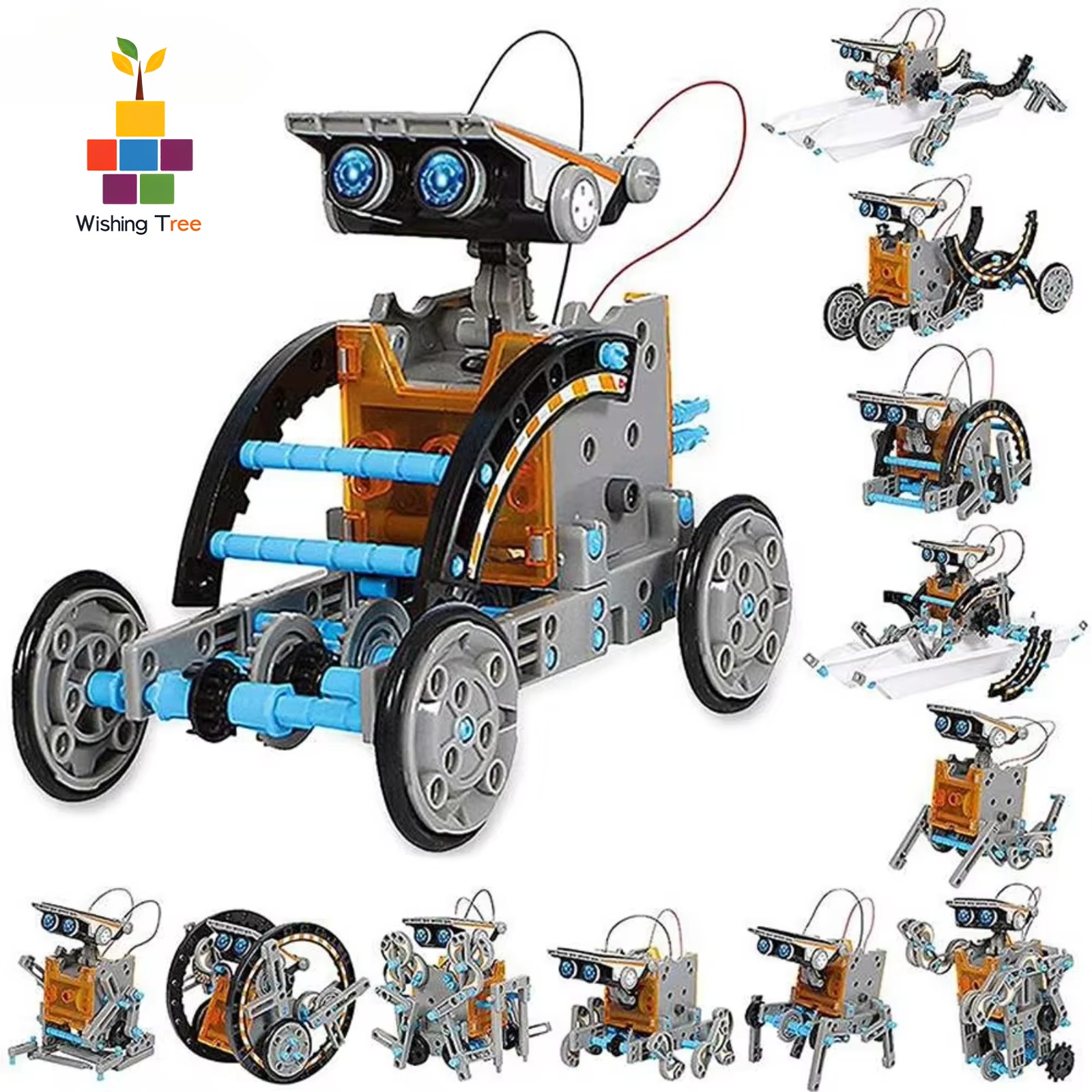 Solar Powered Robot Kit 14 In 1 - 13 в 1, научный комплект робота