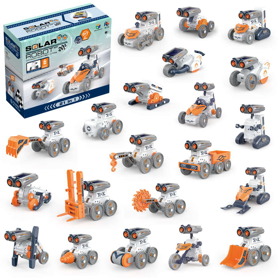 21 в 1, комплект для сборки со – обзор и цена Solar Powered Robot Kit 14 In 1
