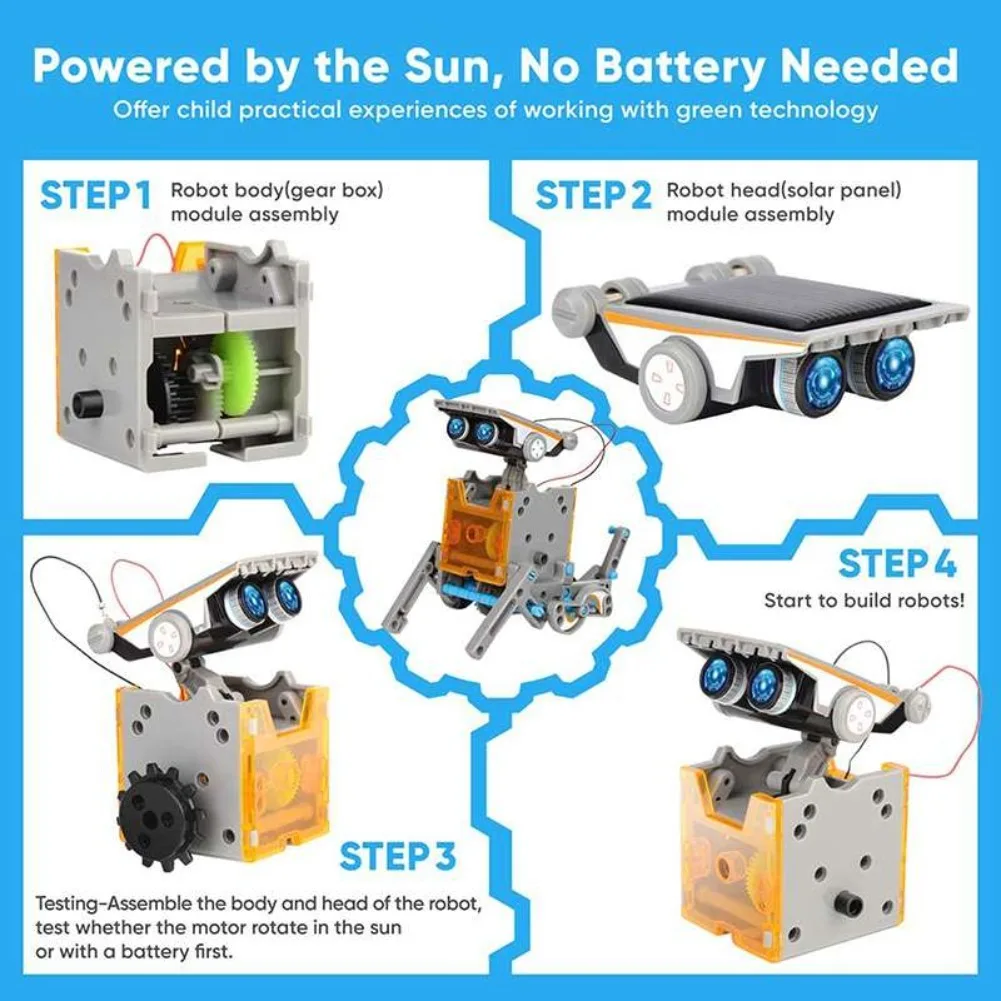 13 в 1, робот на солнечной эне – обзор и цена Solar Powered Robot Kit 14 In 1