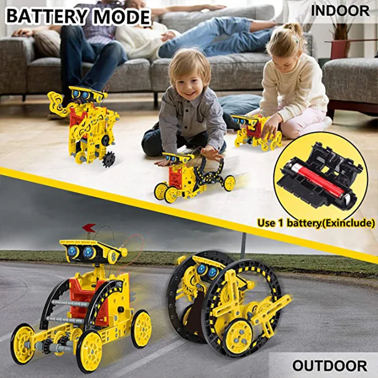 12 в 1, научный эксперимент, с – обзор и цена Solar Powered Robot Kit 14 In 1