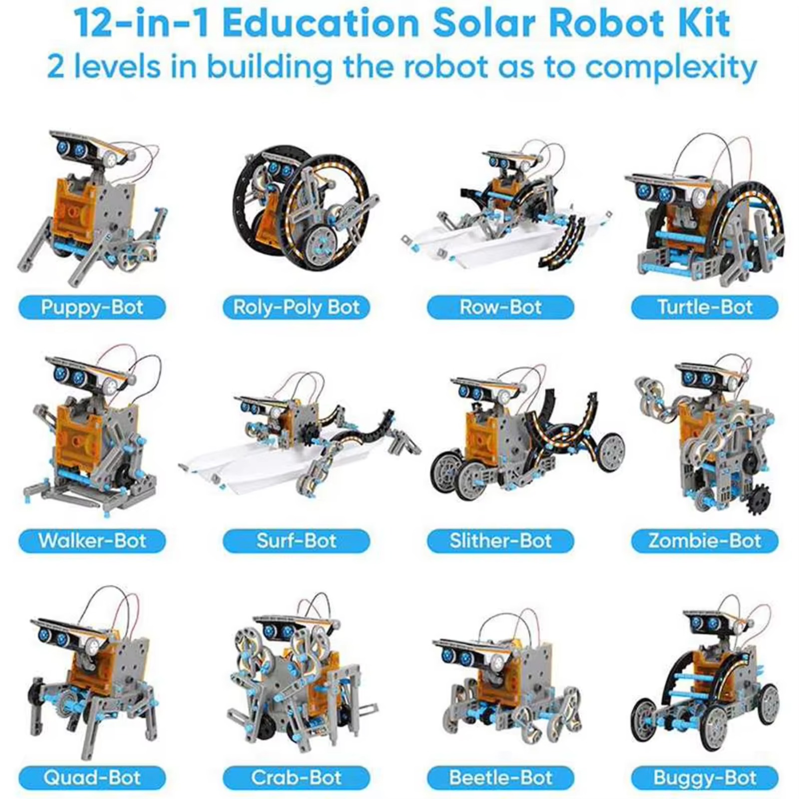 13 в 1, научный комплект робот – обзор и цена Solar Powered Robot Kit 14 In 1