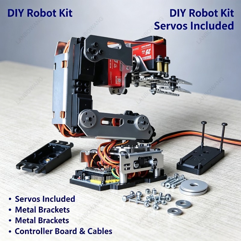 Металлическая механическая рук – обзор и цена Programmable Robotic Arm Kit Arduino