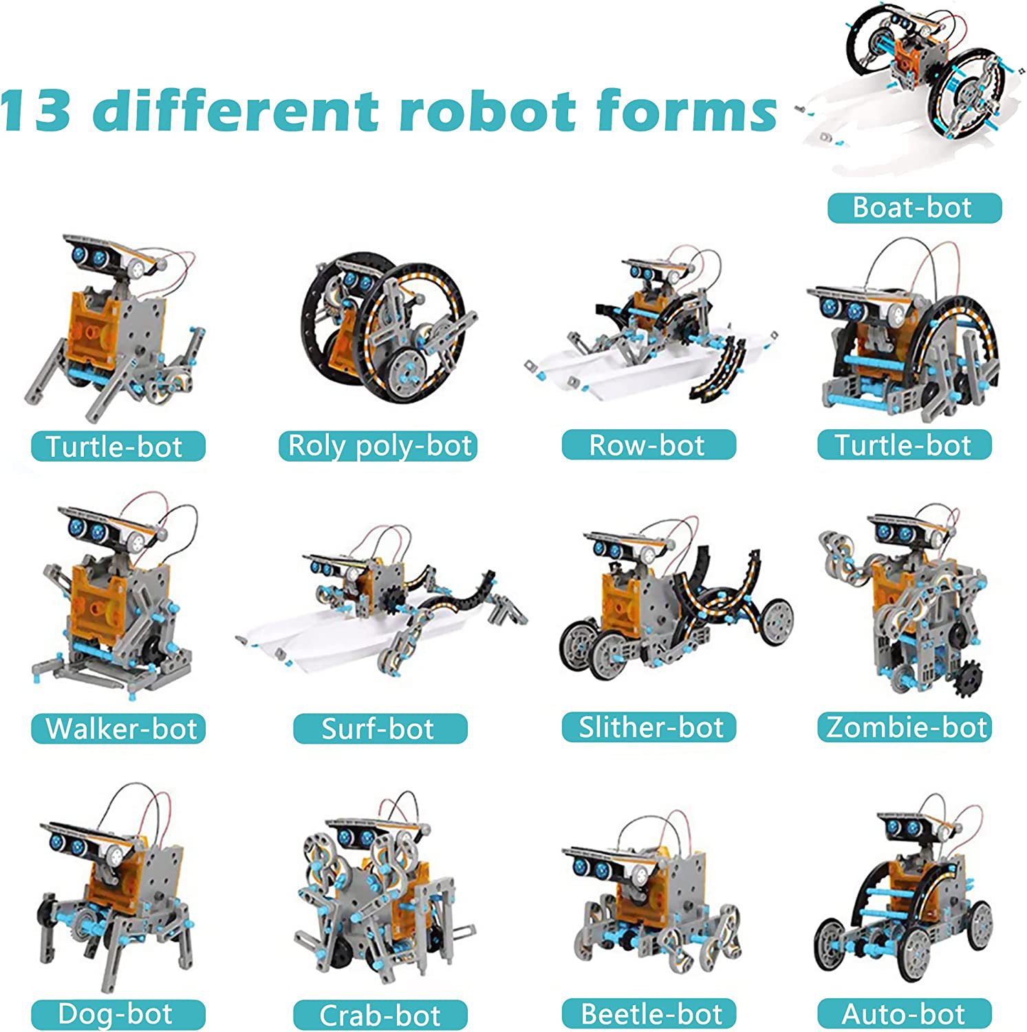 13 в 1, научный эксперимент, с – обзор и цена Solar Powered Robot Kit 14 In 1