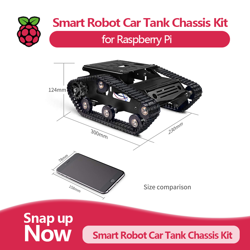 Умный робот-танк: шасси-компле – обзор и цена Raspberry Pi Robot Platform Tank Chassis