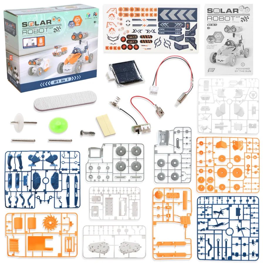 Солнечный робот 21 в 1: Набор  – обзор и цена Solar Powered Robot Kit 14 In 1