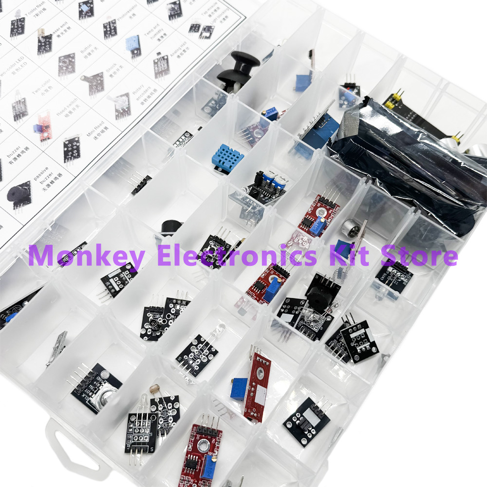 Модули датчиков 45 в 1 и 16 ви – обзор и цена Arduino Sensor Kit 37 Modules Starter