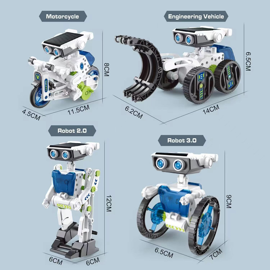 21/14/7 в 1 Набор для научных  – обзор и цена Solar Powered Robot Kit 14 In 1