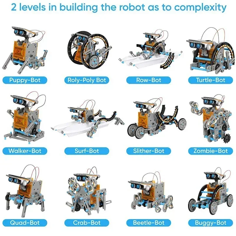 Наборы для сборки солнечных ро – обзор и цена Solar Powered Robot Kit 14 In 1