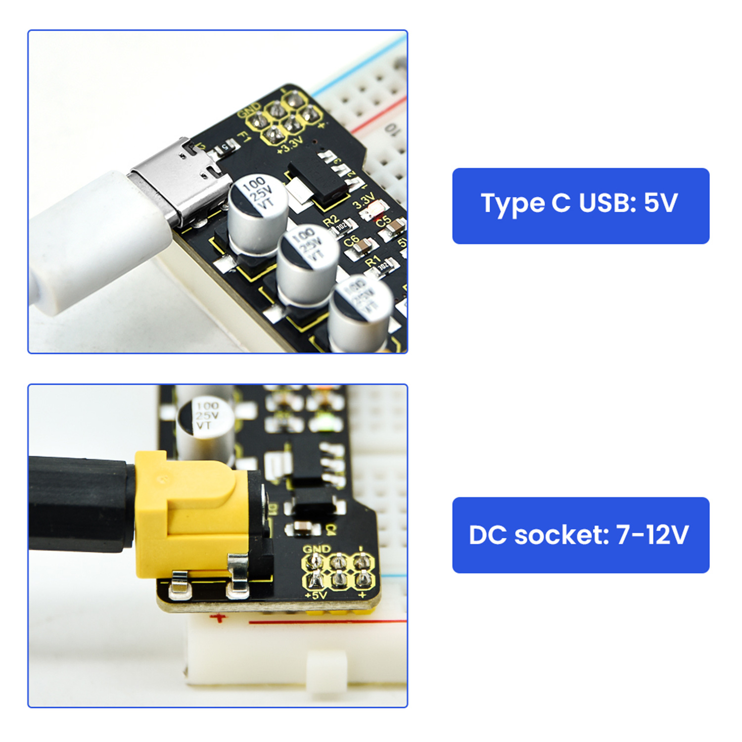 Модуль питания Keyestudio Type – обзор и цена Breadboard Jumper Wires Power Supply Kit