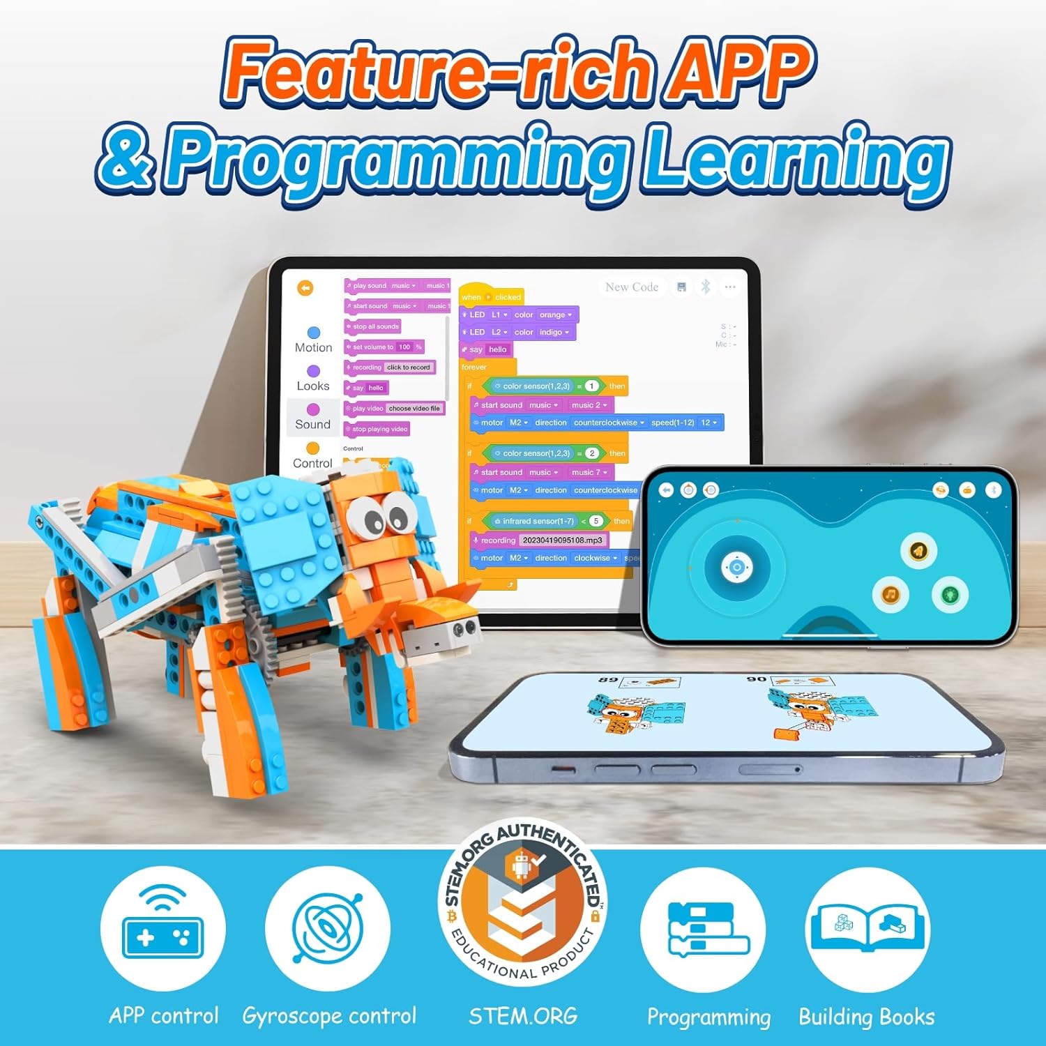 Робот-конструктор Apitor S 10- – обзор и цена Stem Robot Building Kit Coding