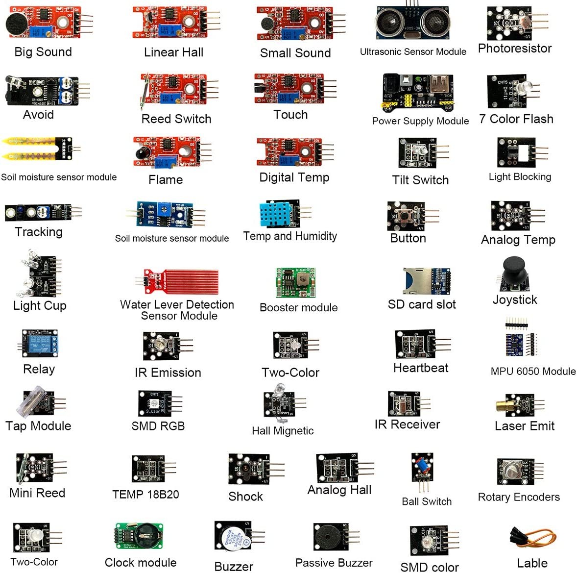 Модули датчиков 45 в 1, 16 вид – обзор и цена Arduino Sensor Kit 37 Modules Starter